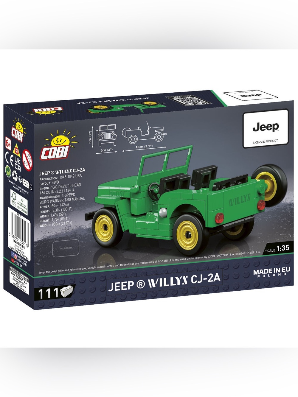 COBI JEEP WILLYS CJ-2A (GREEN): SET #24517 Jeep Willys Buildable Model - NWT - Picture 2 of 4